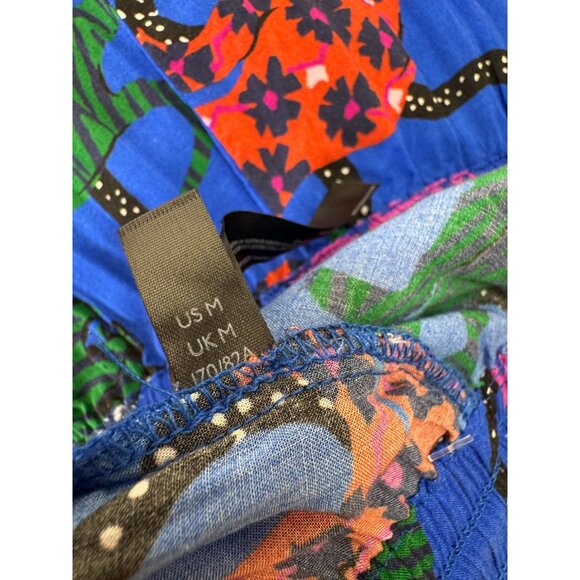 Anthropologie Pants Womens Medium M Animal Print Drawstrings Wide Leg Boho - Picture 9 of 10